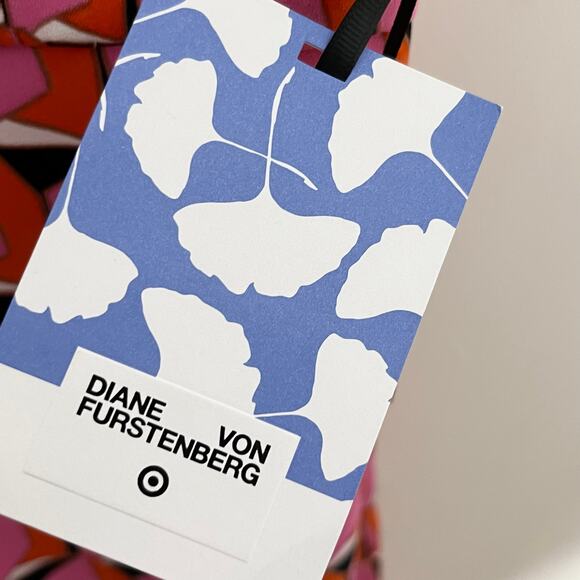 Diane Von Furstenberg x Target Womens Mini Shift Dress 4 Pink Geometric Print - Picture 6 of 12